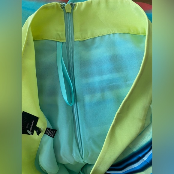 Ted Baker Skirt Women’s Sz 3 Multicolored A-line Striped Flaw Shown in Pics - Picture 7 of 12